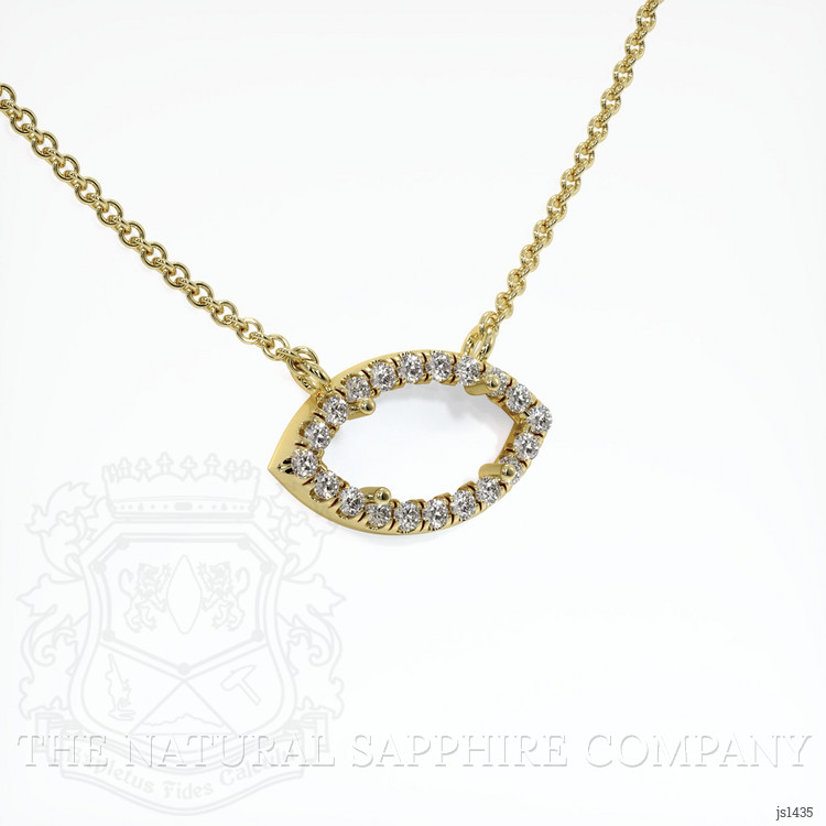 18K Yellow Gold Pave Necklace Setting