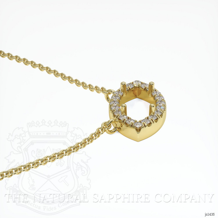 18K Yellow Gold Pave Necklace Setting
