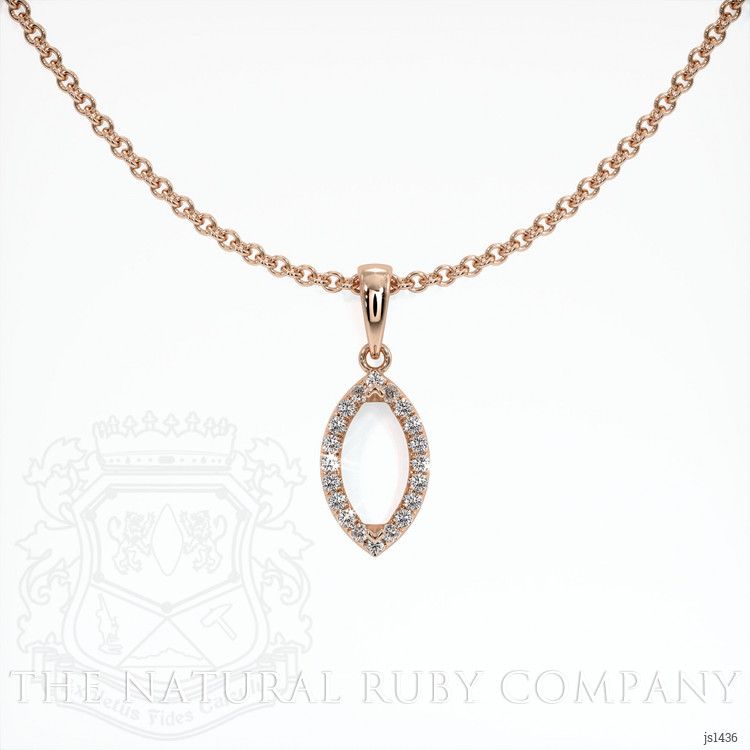 14K Rose Gold Pave Pendant Setting