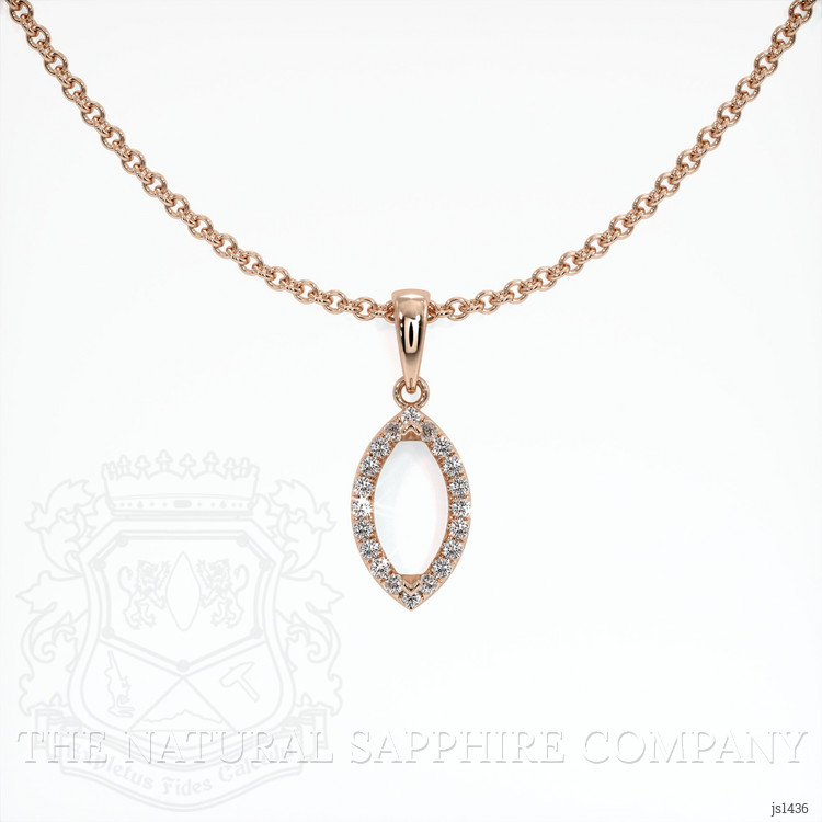 14K Rose Gold Pave Pendant Setting