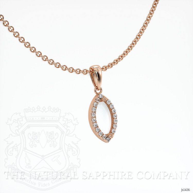 14K Rose Gold Pave Pendant Setting