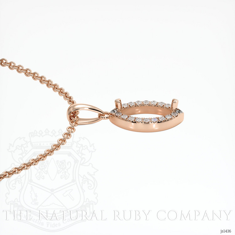 14K Rose Gold Pave Pendant Setting