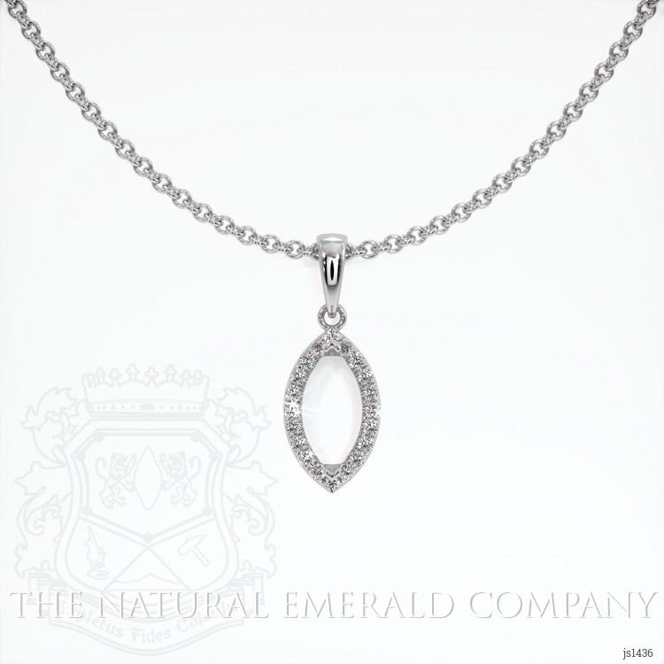 18K White Gold Pave Pendant Setting