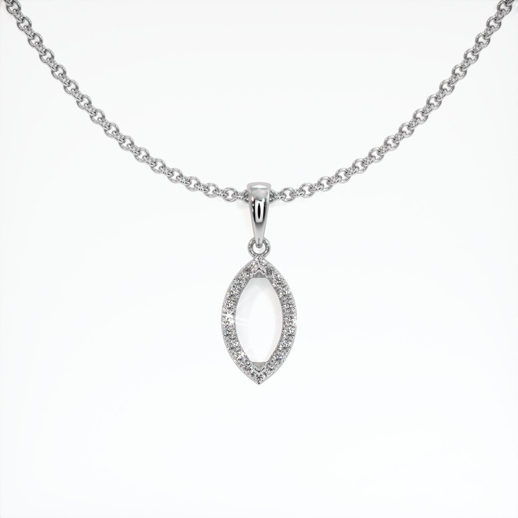 18K White Gold Pave Pendant Setting