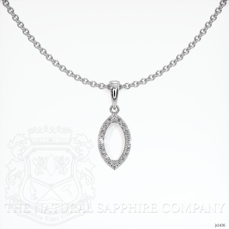 18K White Gold Pave Pendant Setting