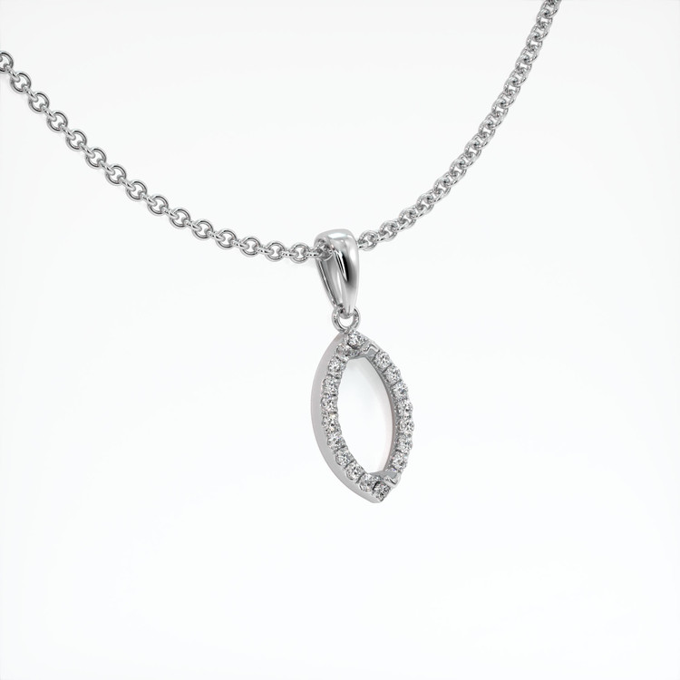 18K White Gold Pave Pendant Setting