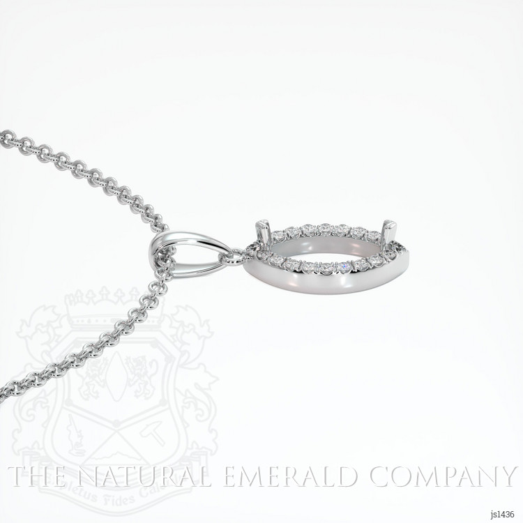 18K White Gold Pave Pendant Setting