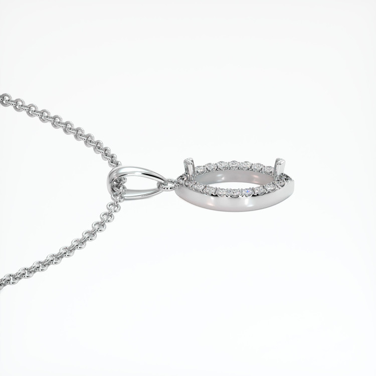 18K White Gold Pave Pendant Setting