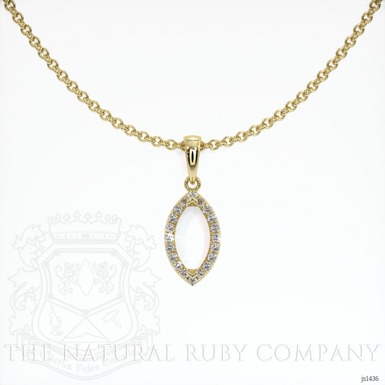 14K Yellow Gold Pave Pendant Setting
