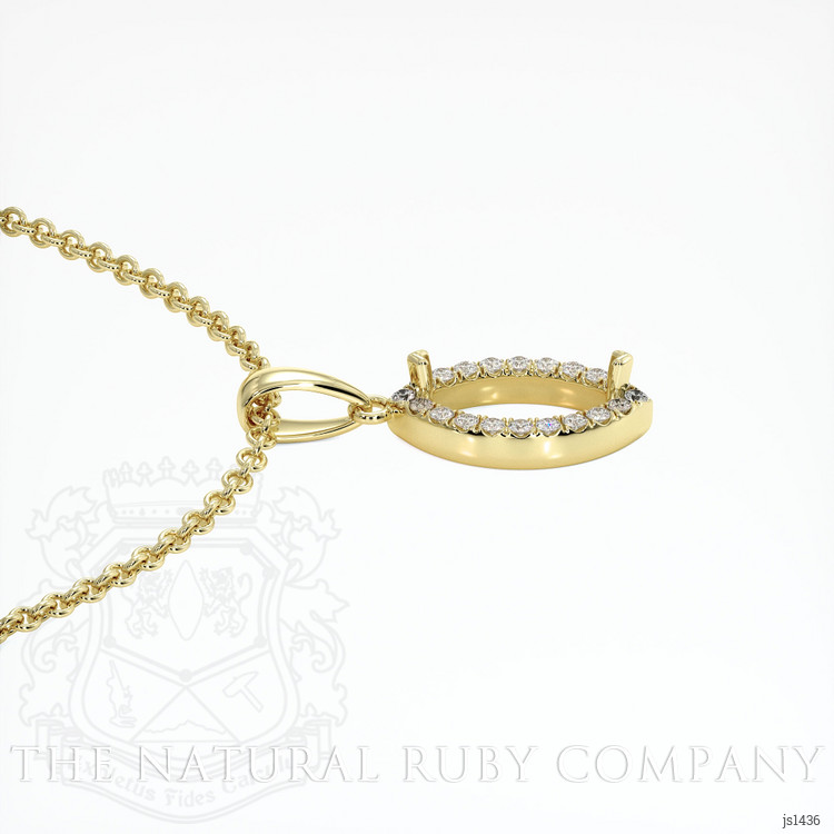 14K Yellow Gold Pave Pendant Setting