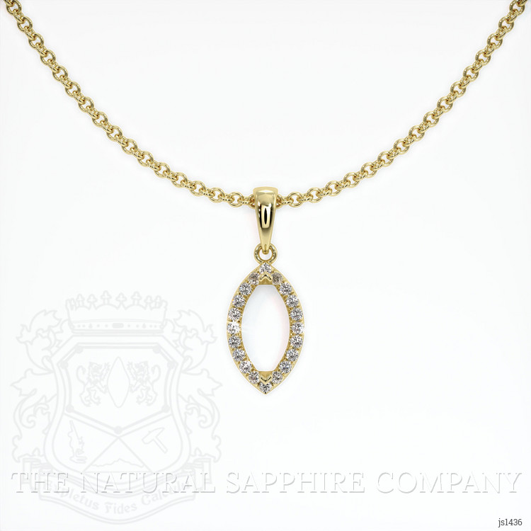 18K Yellow Gold Pave Pendant Setting