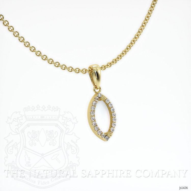 18K Yellow Gold Pave Pendant Setting