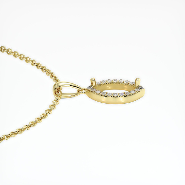18K Yellow Gold Pave Pendant Setting