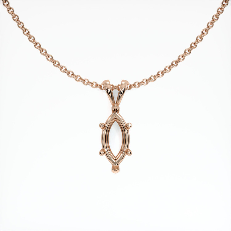 14K Rose Gold Solitaire Pendant Setting