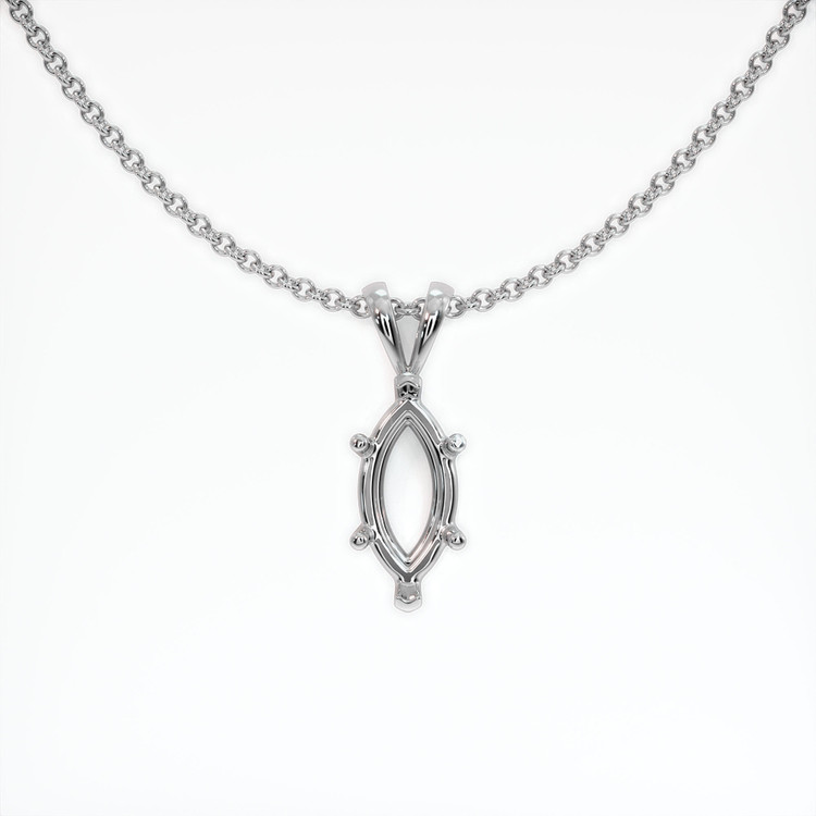18K White Gold Solitaire Pendant Setting