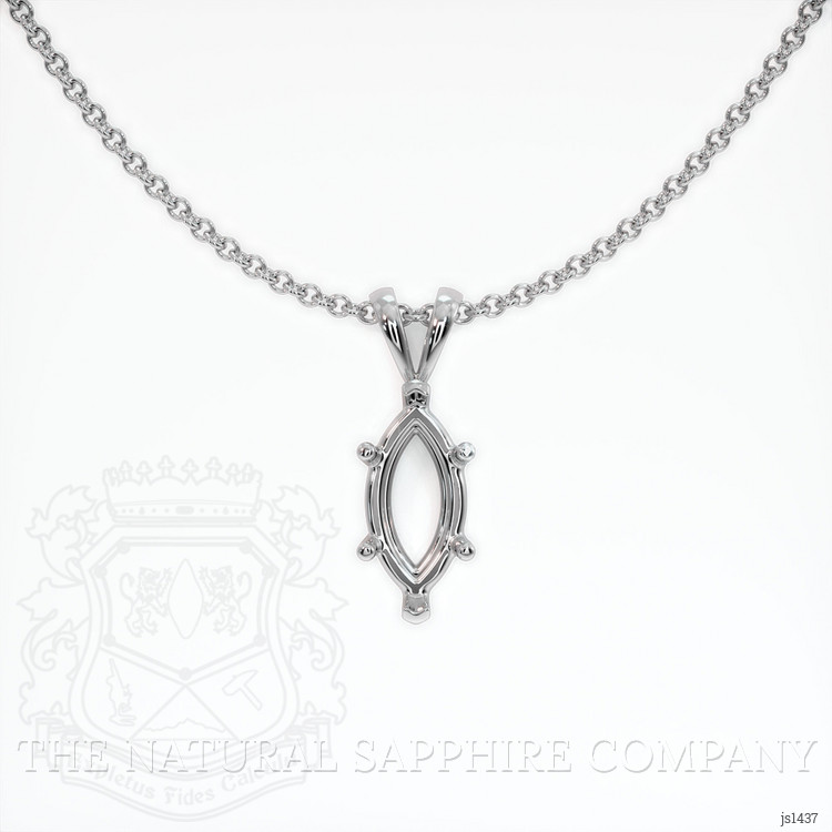 18K White Gold Solitaire Pendant Setting