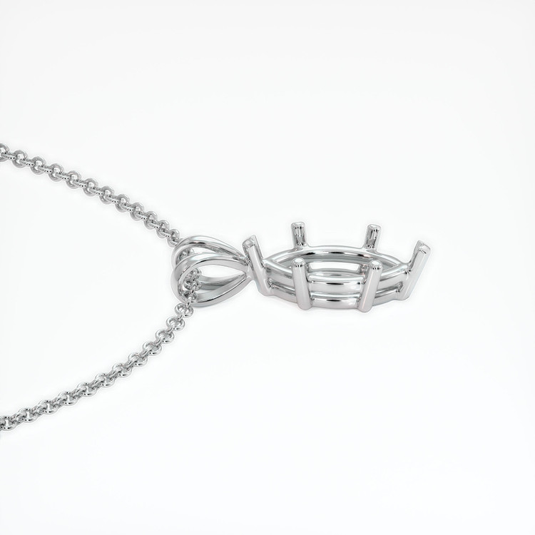 18K White Gold Solitaire Pendant Setting