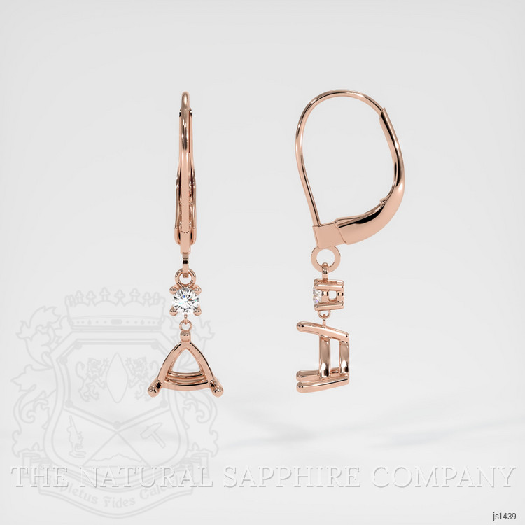 14K Rose Gold Accent Stones Earring Setting