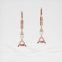 14K Rose Gold Accent Stones Earring Setting Image