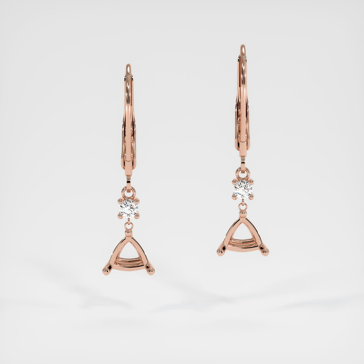 14K Rose Gold Accent Stones Earring Setting