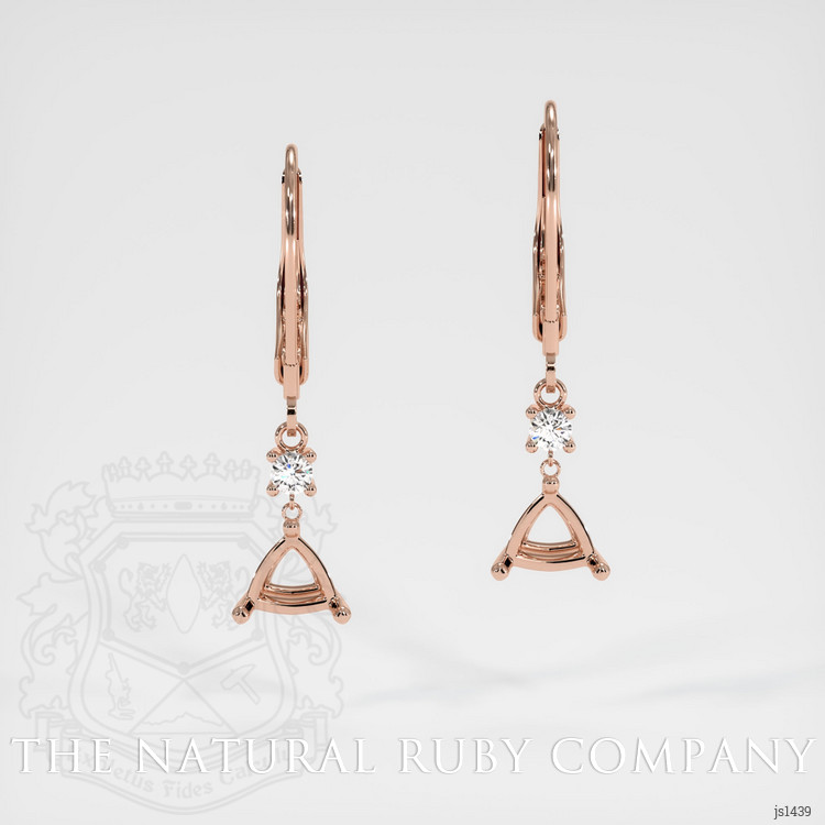 14K Rose Gold Accent Stones Earring Setting