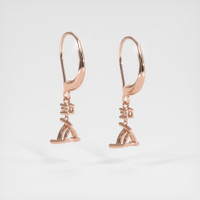 14K Rose Gold Accent Stones Earring Setting Image