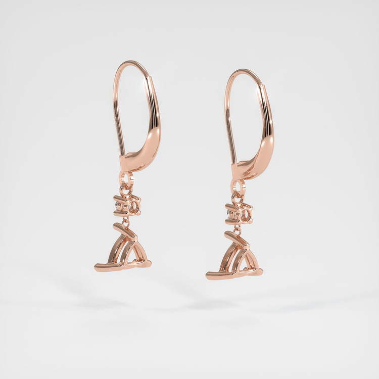 14K Rose Gold Accent Stones Earring Setting