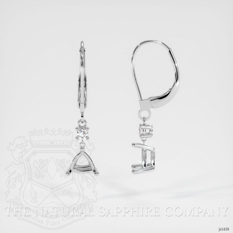 14K White Gold Accent Stones Earring Setting