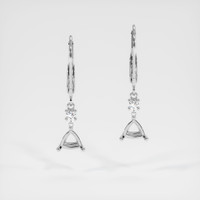 14K White Gold Accent Stones Earring Setting Image
