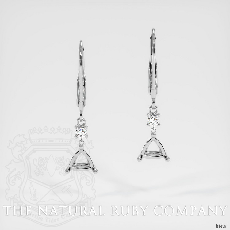 14K White Gold Accent Stones Earring Setting