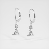 14K White Gold Accent Stones Earring Setting Image