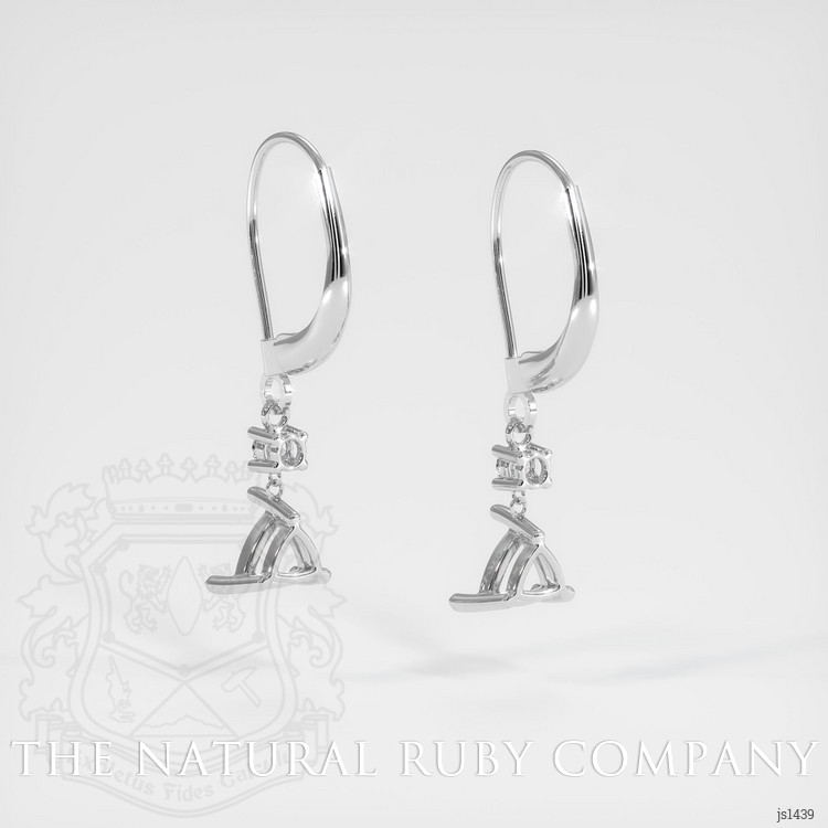 14K White Gold Accent Stones Earring Setting