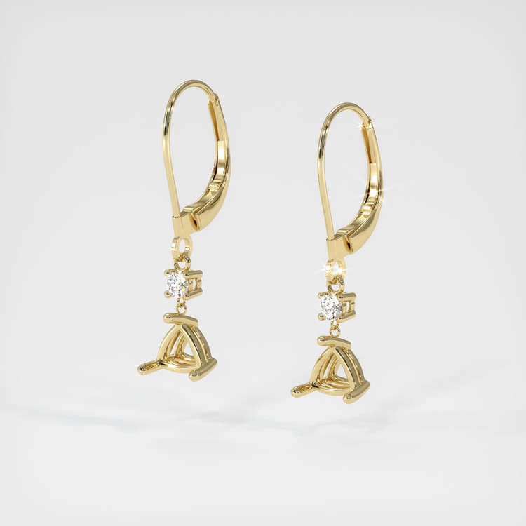 14K Yellow Gold Accent Stones Earring Setting