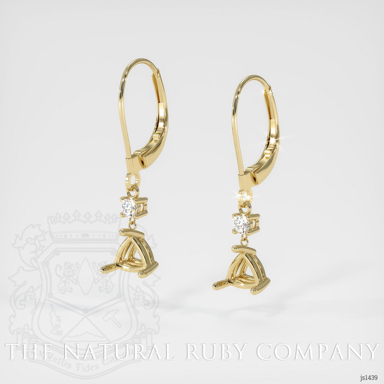 14K Yellow Gold Accent Stones Earring Setting