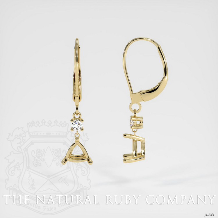 14K Yellow Gold Accent Stones Earring Setting