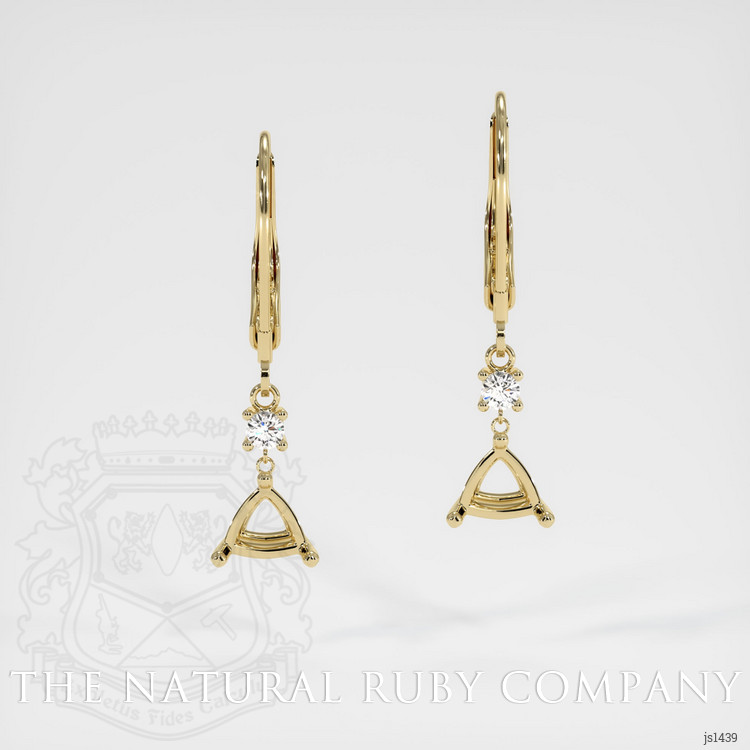 14K Yellow Gold Accent Stones Earring Setting