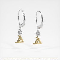 14K Yellow & White Drops Earring Setting Image