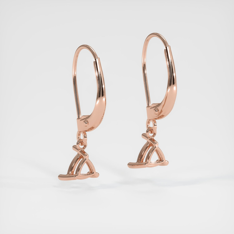 14K Rose Gold Drops Earring Setting