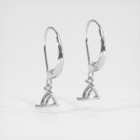 14K White Gold Drops Earring Image