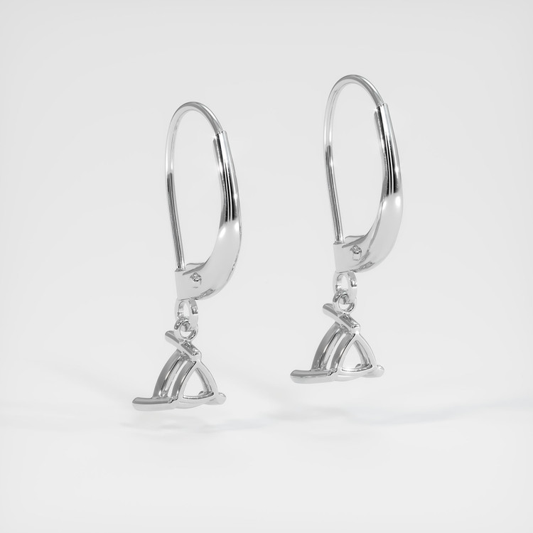 14K White Gold Drops Earring Setting