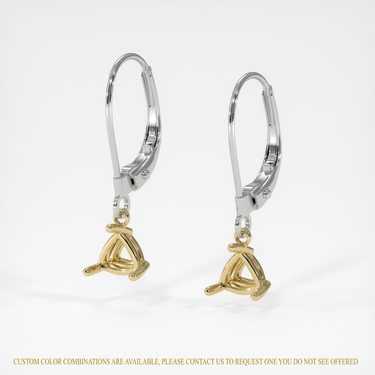 14K Yellow & White Drops Earring Setting