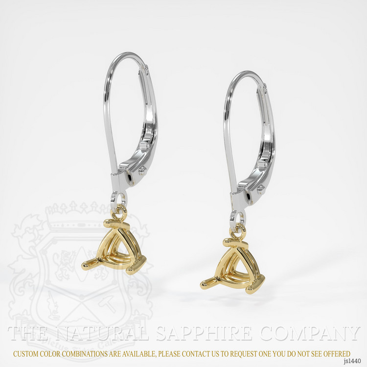 14K Yellow & White Drops Earring Setting