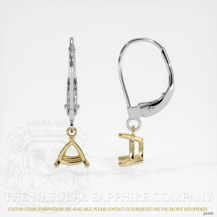 14K Yellow & White Drops Earring Setting
