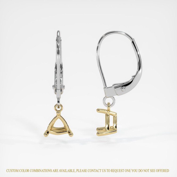 14K Yellow & White Drops Earring Setting