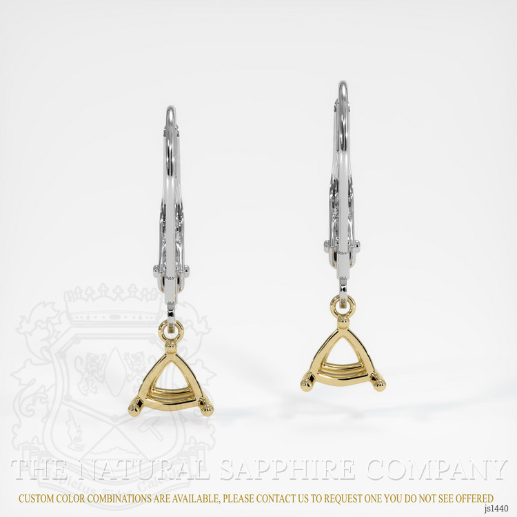 14K Yellow & White Drops Earring Setting