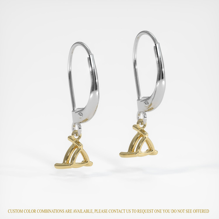 14K Yellow & White Drops Earring Setting