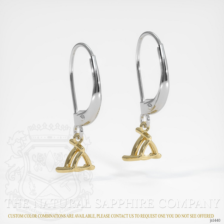 14K Yellow & White Drops Earring Setting