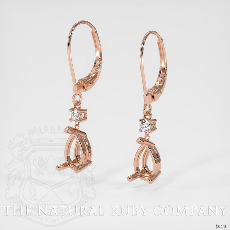14K Rose Gold Accent Stones Earring Setting