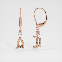 14K Rose Gold Accent Stones Earring Setting Image