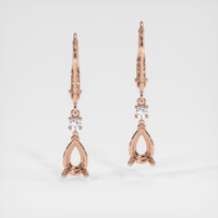 14K Rose Gold Accent Stones Earring Setting Image